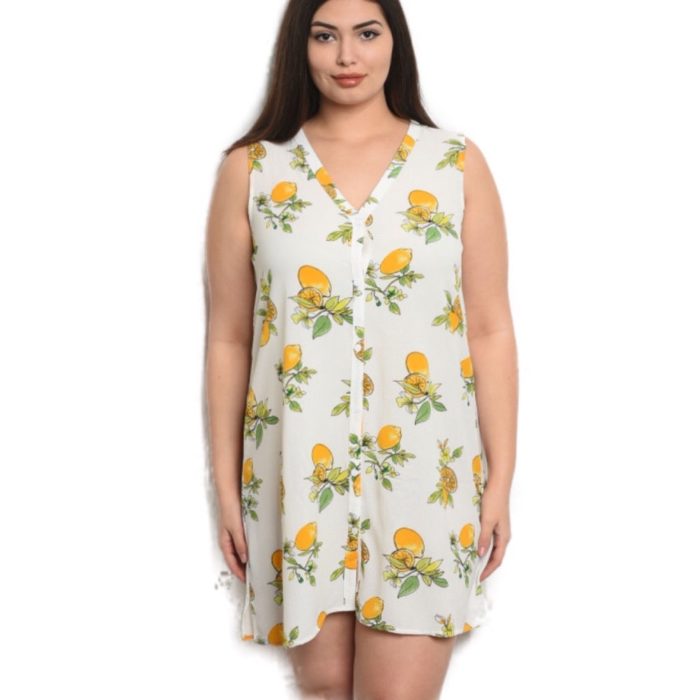 Misia Plus Size Lemon Dress Boho Style NWT